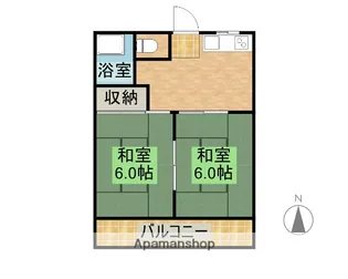 浜田コーポ【201号室】の間取り