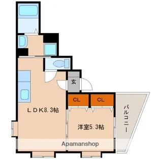 すえひろヒデンビル【4階】の間取り