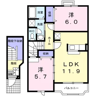 マーヴェラスヴィラC【2階】の間取り