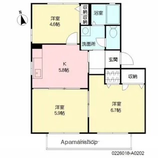 プランドール【A202号室】の間取り