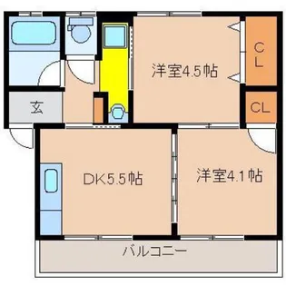 アフロコーポ【102号室】の間取り