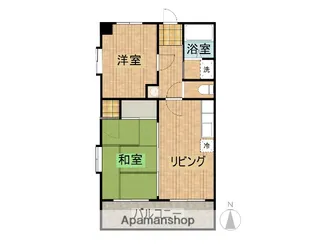 マンション津守Ⅱ【401号室】の間取り