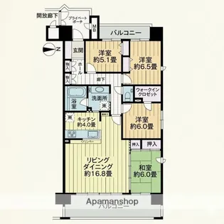 ポレスターアーバンシティ広島【609号室】の間取り