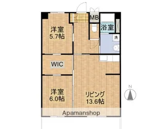 ナチュラルタウンⅡ【602号室】の間取り