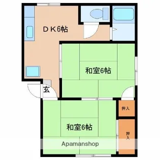 ファミーユはしぐち【202号室】の間取り