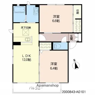 サニーウェルK【101号室】の間取り