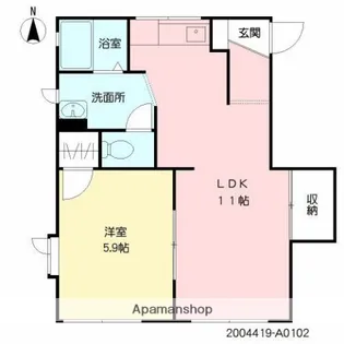 ルナハイツ【1階】の間取り