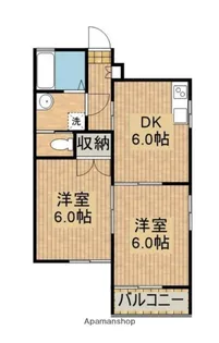 バリュージュコスモス【202号室】の間取り
