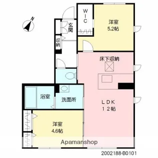カーサフェリーチェB棟【1階】の間取り