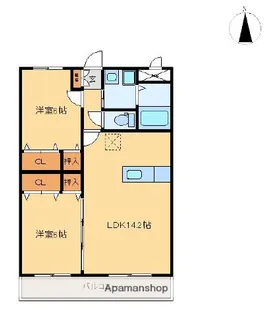 マリベール赤江【1階】の間取り