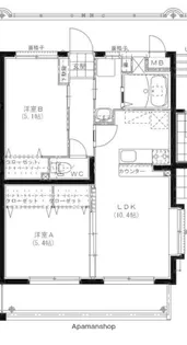 K・キクロスT&T【4階】の間取り