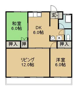 崎原第3マンション【3階】の間取り