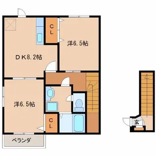 サンスカイ草葉A【201号室】の間取り