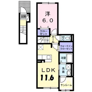 メロウ ヴィラ Ⅱ【2階】の間取り