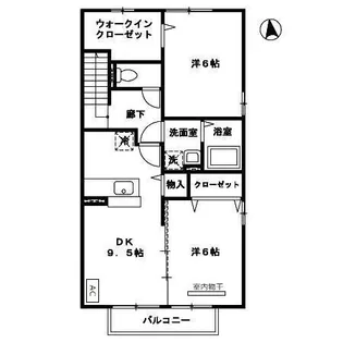 プレジオ南恒久【2階】の間取り