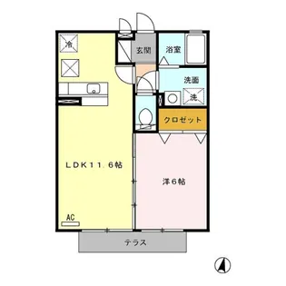 セジュール・アイ・小松【1階】の間取り