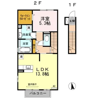 セジュールKOTONE【2階】の間取り