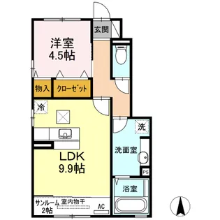 グランド シャイン B棟【1階】の間取り