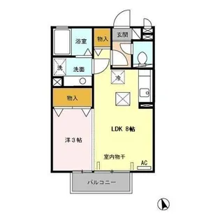 フルール芳士【1階】の間取り