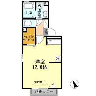 サーフスリー曽師 A棟【2階】の間取り