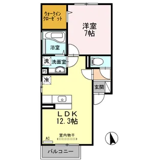 セジュールCW Ⅱ B【203号室】の間取り