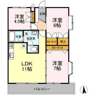 ラーバンハイツ【1階】の間取り