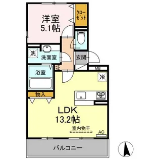 コンフィアンサ B棟【2階】の間取り