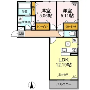 グラン ソレイユ K【1階】の間取り