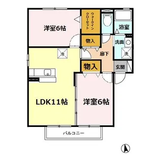 コンチェルト桜 B棟【2階】の間取り