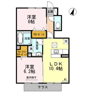 メルヴェーユ B【1階】の間取り