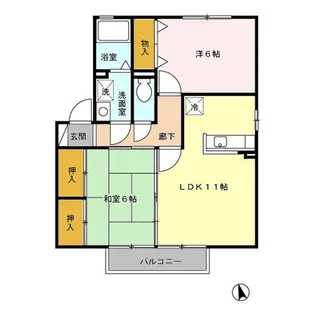 サンパル A棟【2階】の間取り