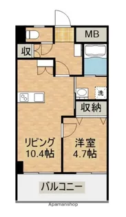ウェルネスト生目の杜【304号室】の間取り