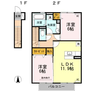 プランドール A棟【2階】の間取り