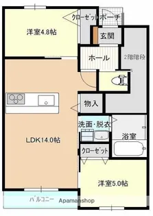 アルカディア祇園Ⅱ【1階】の間取り