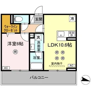 D-resena大橋Ⅰ【3階】の間取り