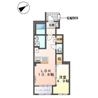 トライアングルテラス【1階】の間取り