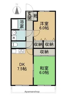 パークサイド早水 壱番館【102号室】の間取り