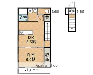 ブルースカイ牟田町【2階】の間取り