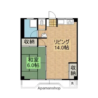 かめやビル【502号室】の間取り
