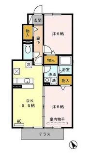 ローズコート夢 B棟【103号室】の間取り