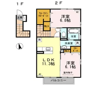 セジュールSAITOU A棟【2階】の間取り