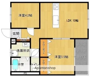 PUPPY−HEIM K【3-B号室】の間取り