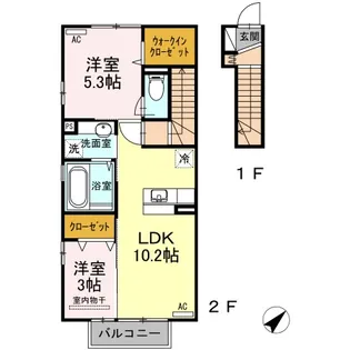 プランドール都北【2階】の間取り