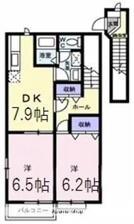 セゾンシティ A【202号室】の間取り
