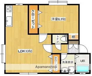 ウィズ都北【201号室】の間取り