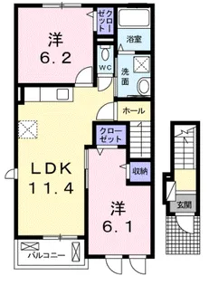 パインフォレストⅡグロウ【2階】の間取り