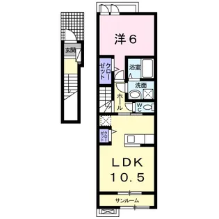 プリムローズ Ⅱ B【2階】の間取り