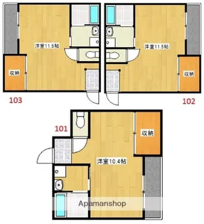 スペースナイン【102号室】の間取り