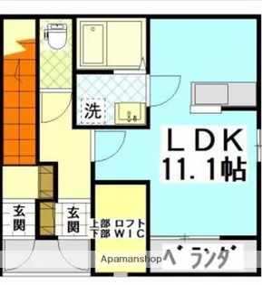 クローバーハイツ上川東【102号室】の間取り