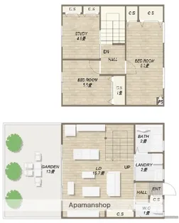グランベアージュC棟【C101号室】の間取り